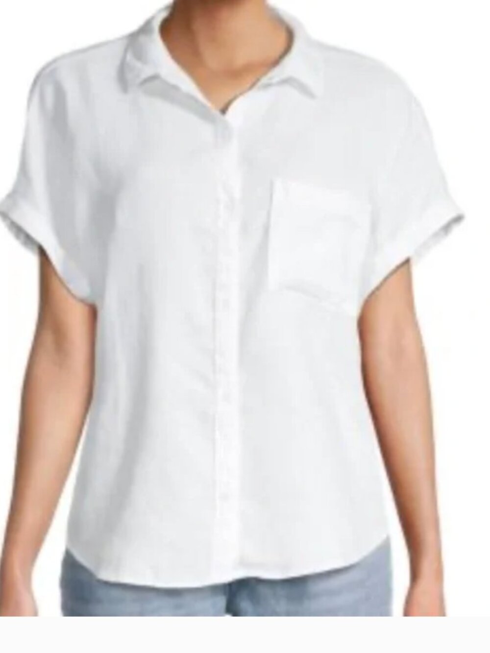 Cloth & Stone Short Sleeve Button Up Shirt White